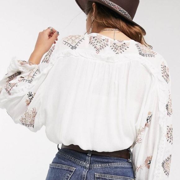 🆕Free People Embroidered Blouse - Picture 8 of 10